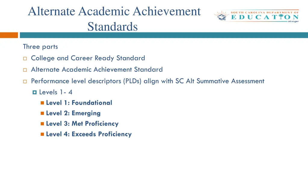 alternate academic achievement standards