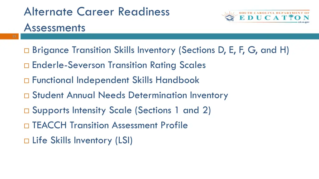 alternate career readiness assessments 2