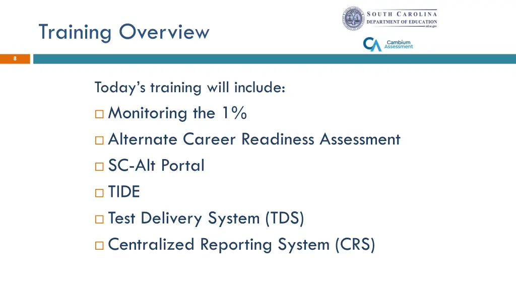 training overview