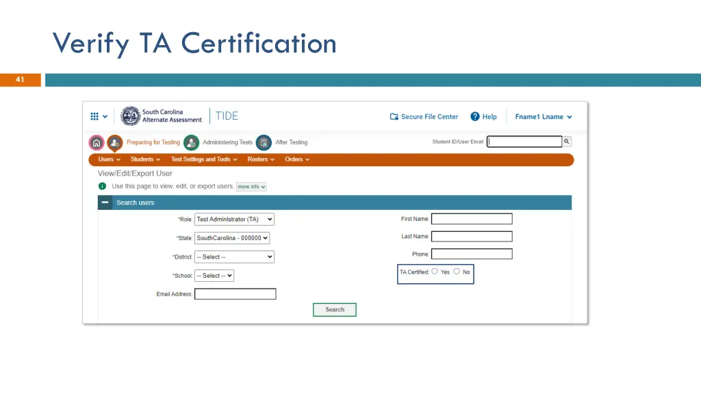 verify ta certification