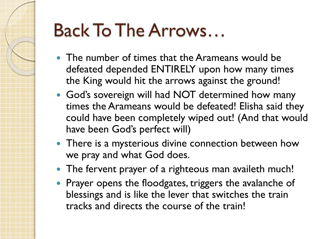 back to the arrows
