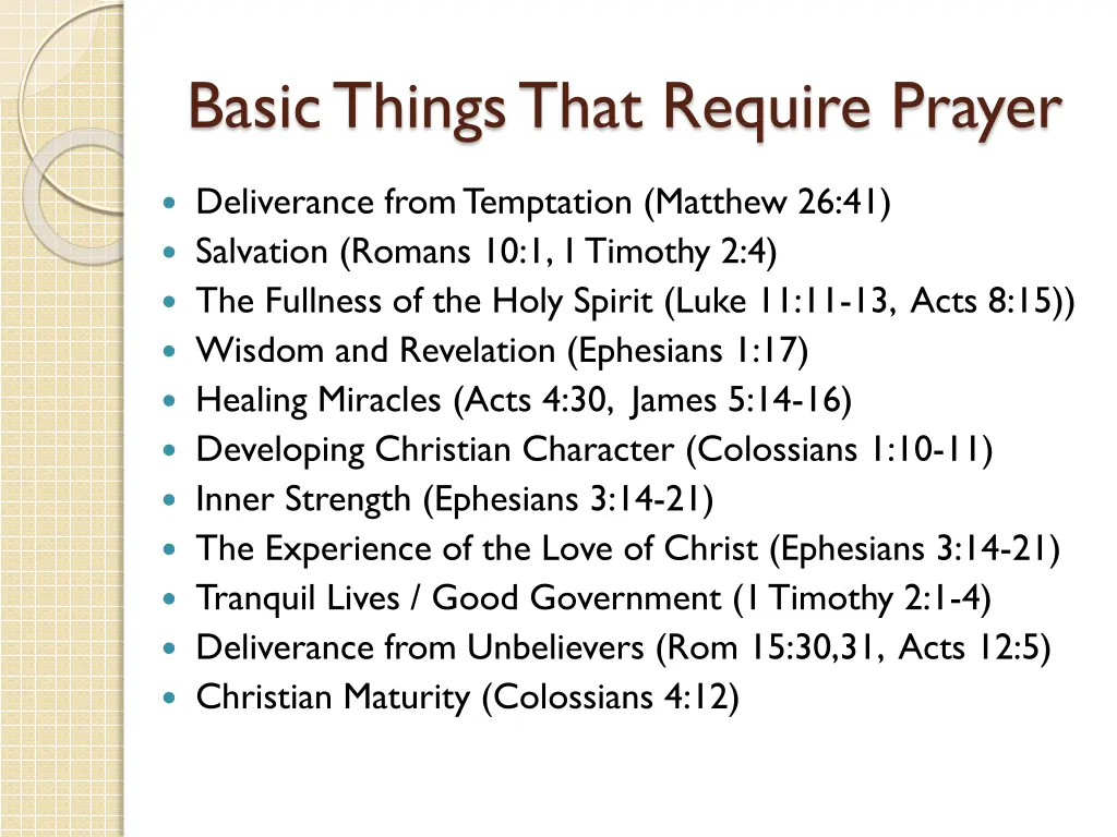 basic things that require prayer