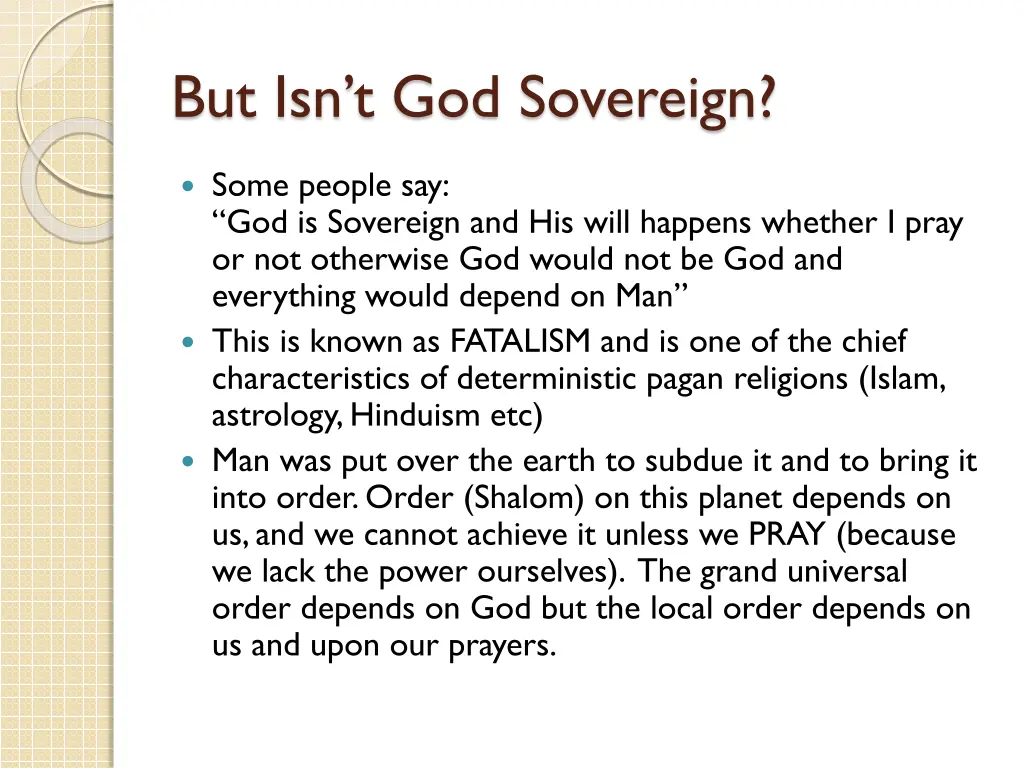 but isn t god sovereign