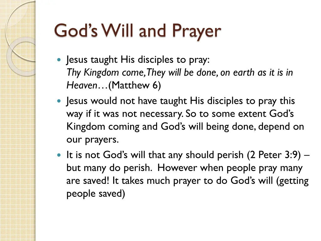 god s will and prayer