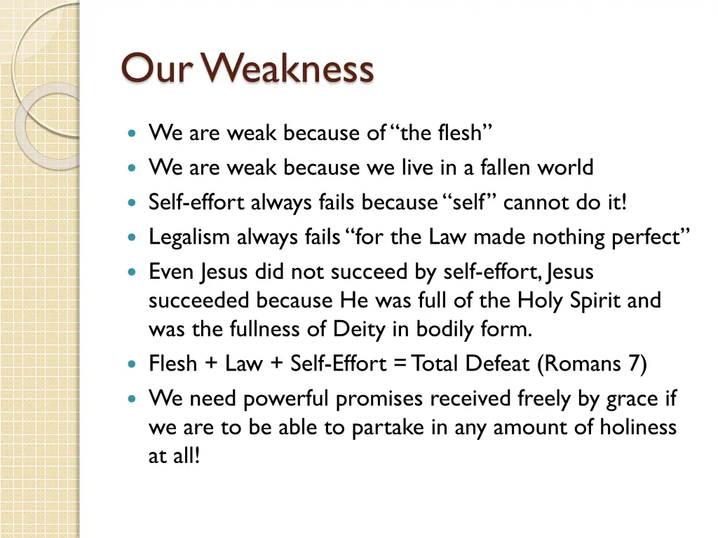 our weakness