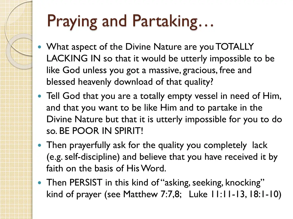 praying and partaking