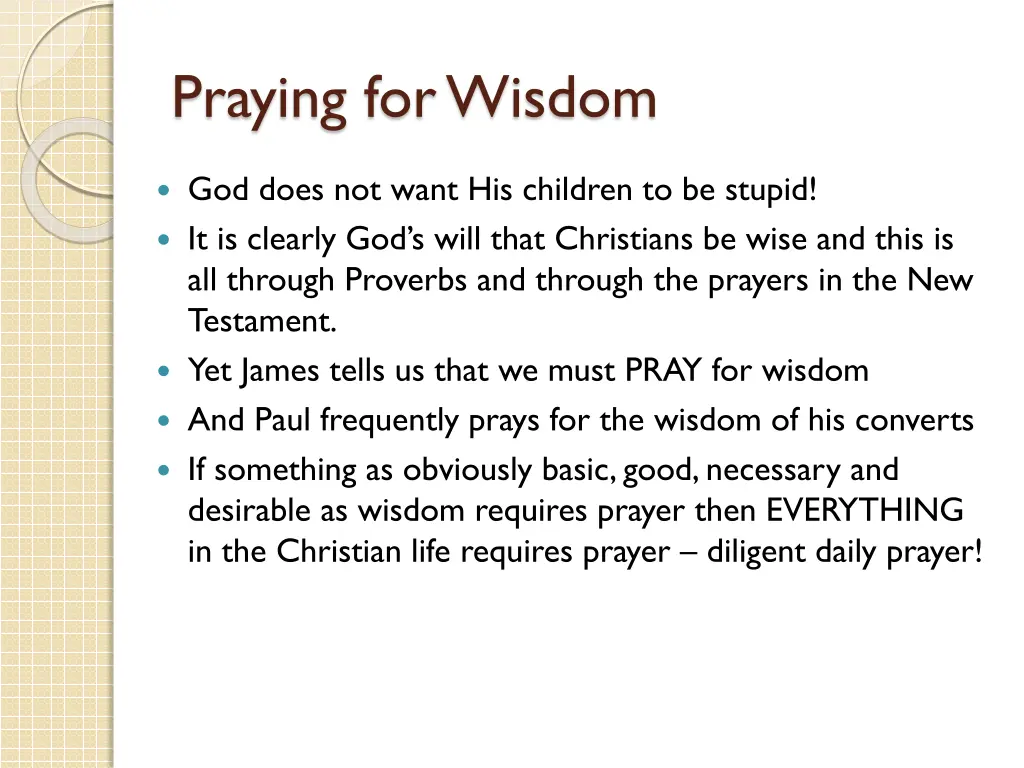 praying for wisdom