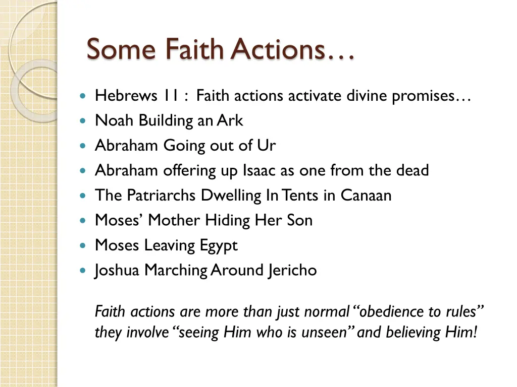 some faith actions