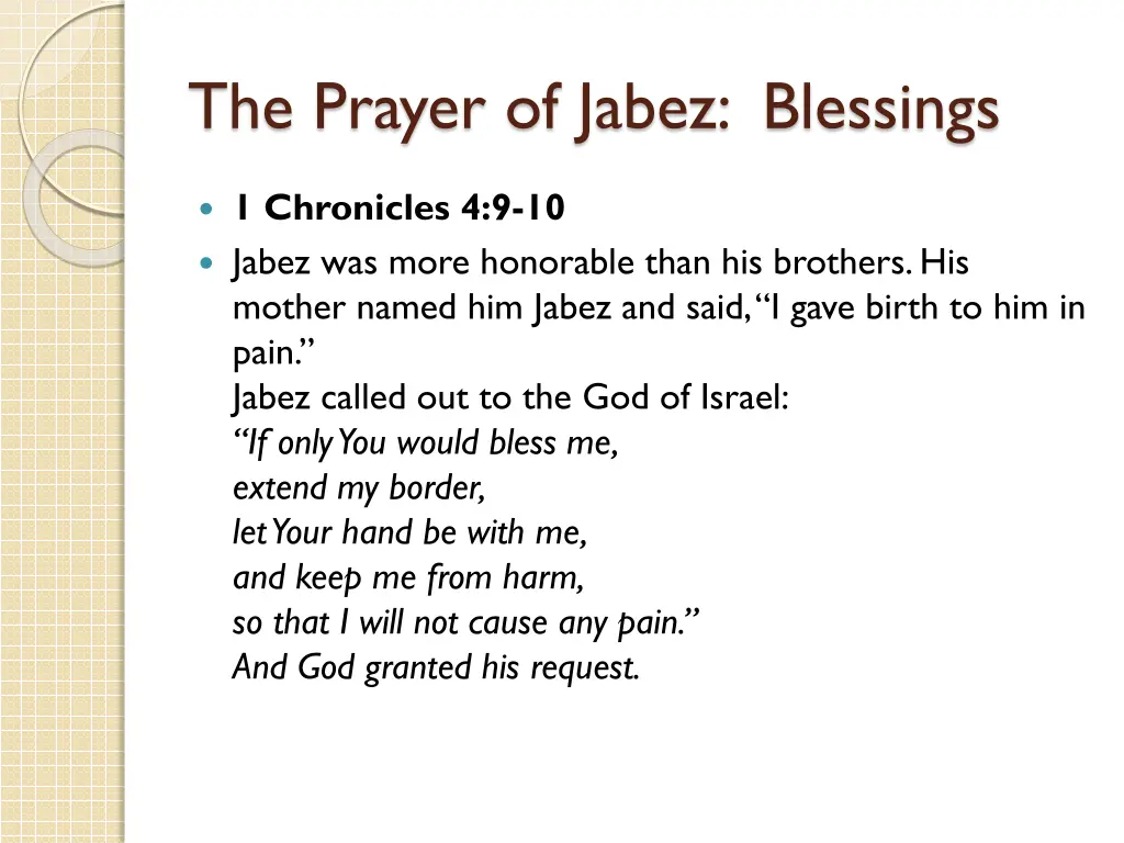 the prayer of jabez blessings
