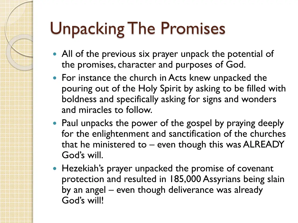 unpacking the promises