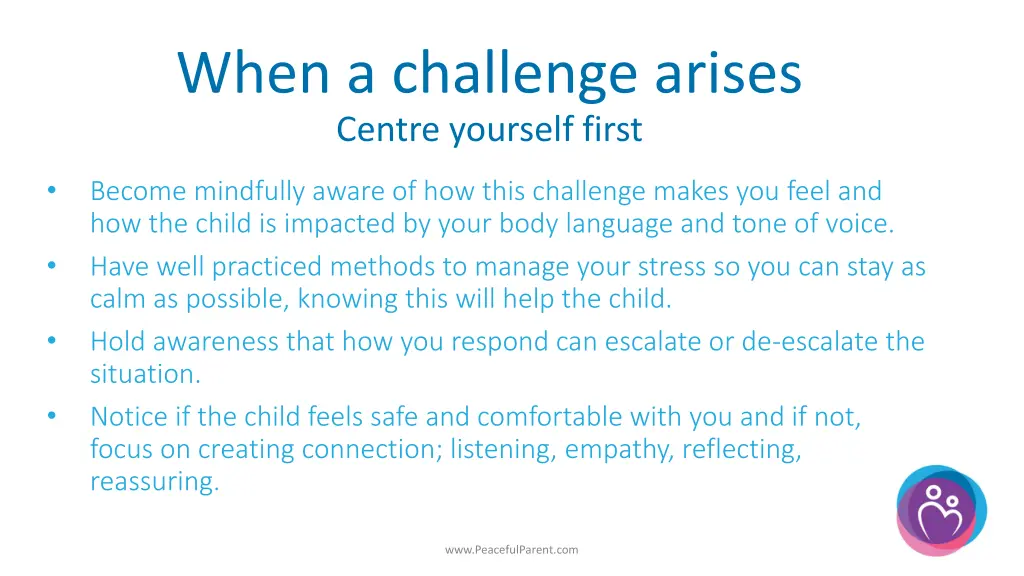 when a challenge arises centre yourself first