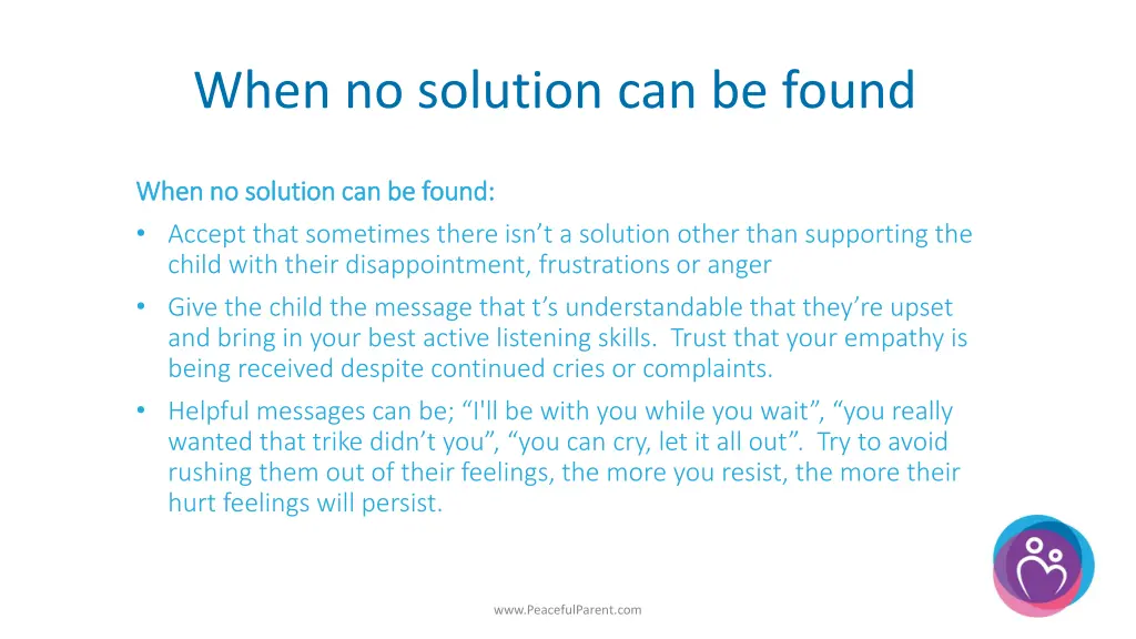 when no solution can be found