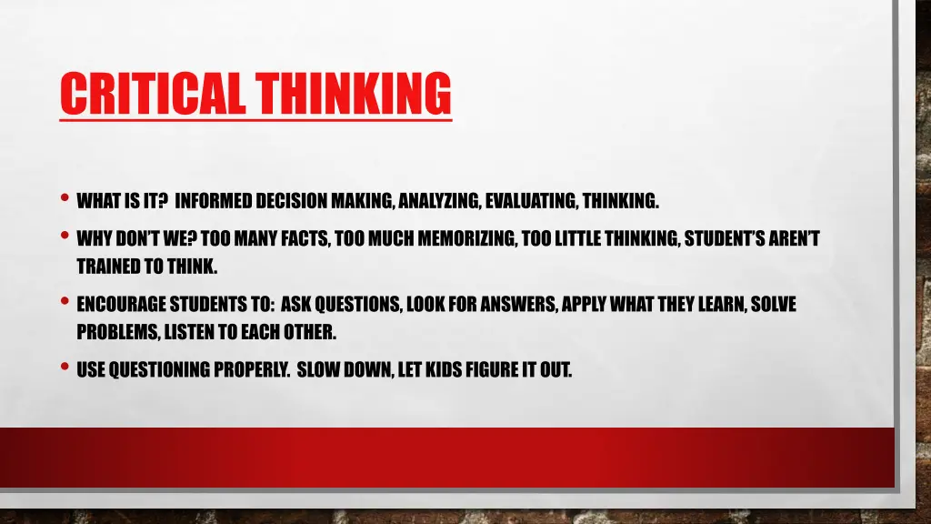 critical thinking