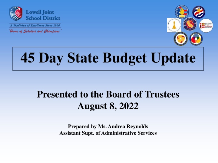 45 day state budget update