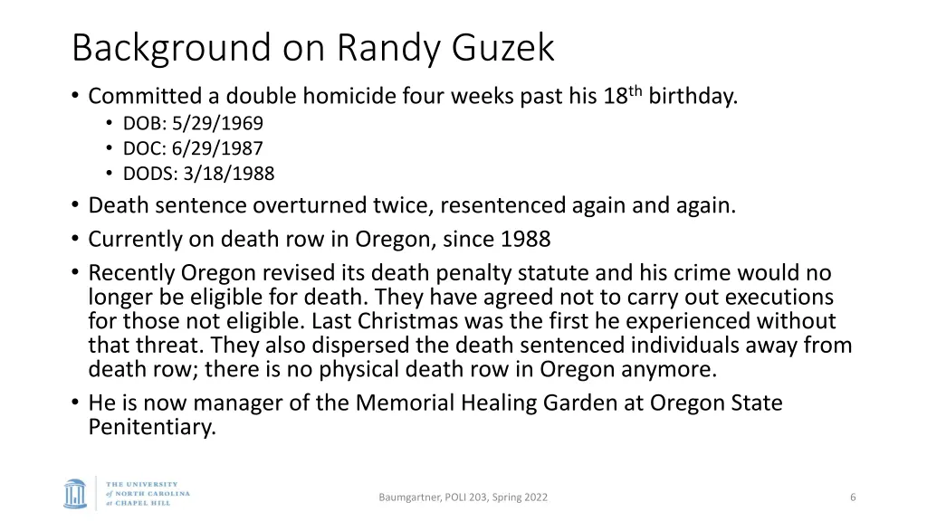 background on randy guzek committed a double