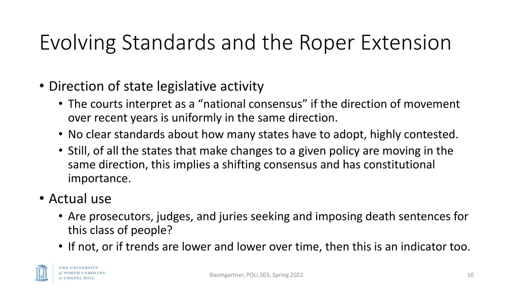 evolving standards and the roper extension