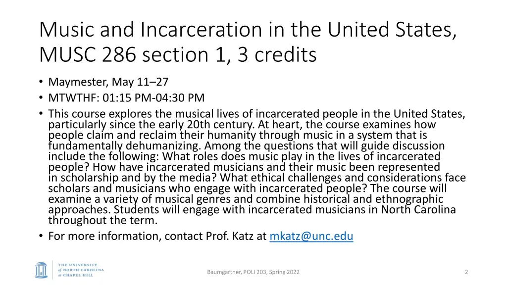music and incarceration in the united states musc