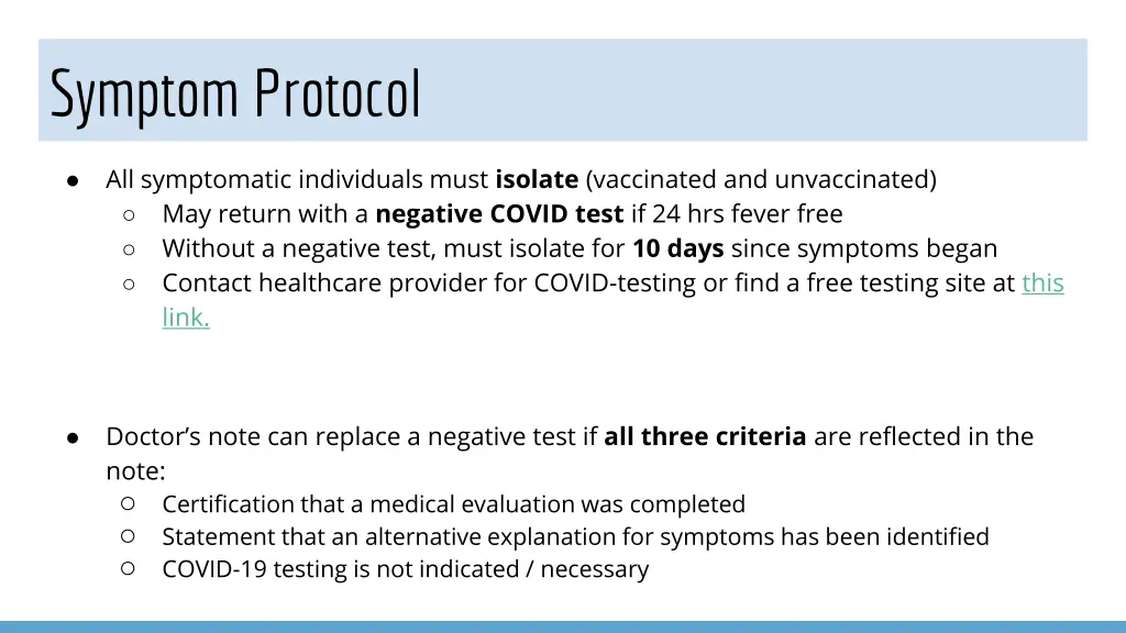 symptom protocol 1
