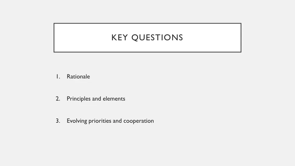 key questions