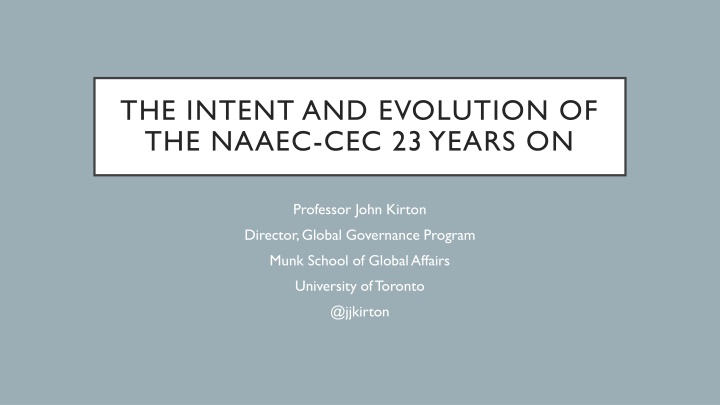 the intent and evolution of the naaec