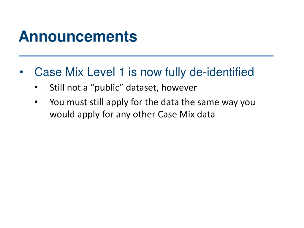 announcements