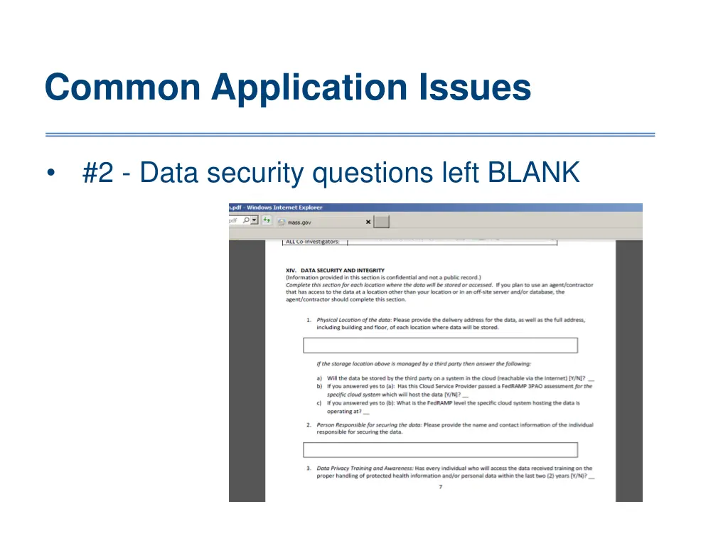 common application issues 1