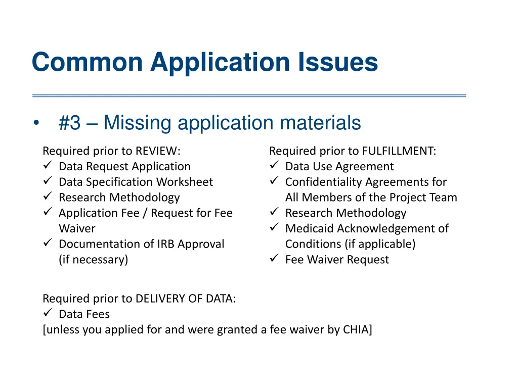 common application issues 2