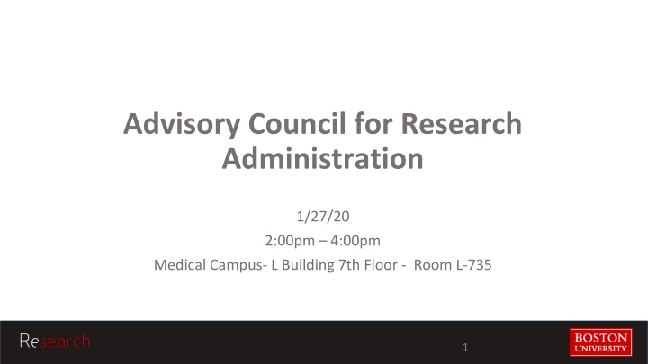 advisory council for research administration