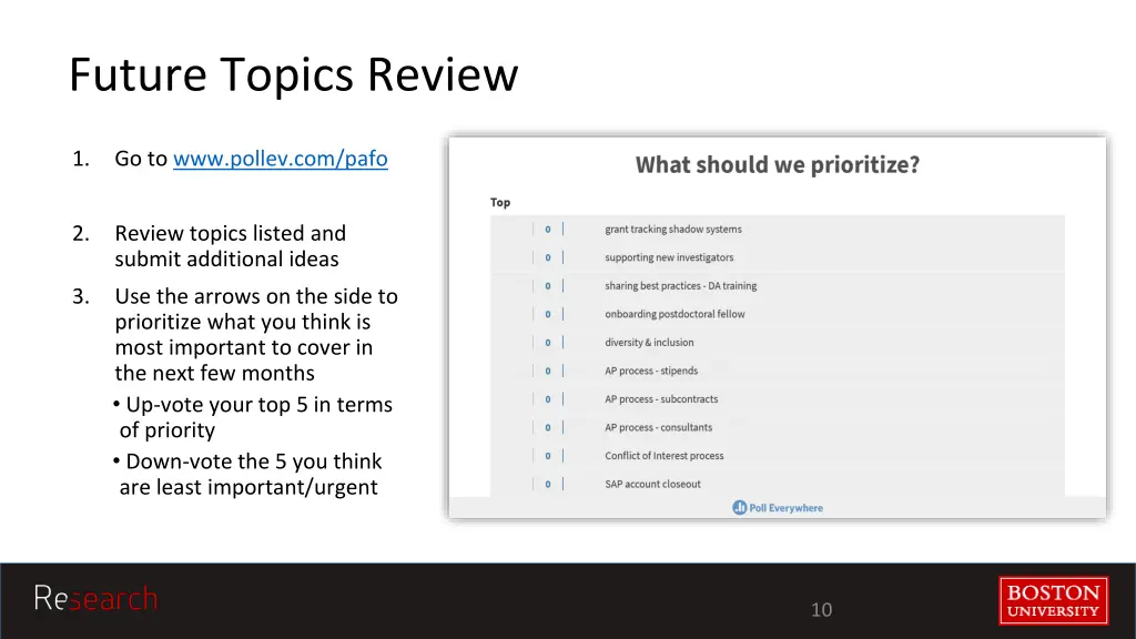 future topics review