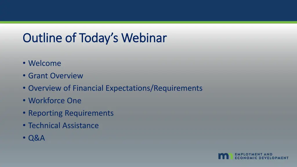 outline of today s webinar outline of today