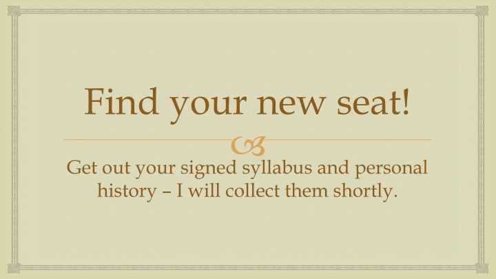 find your new seat
