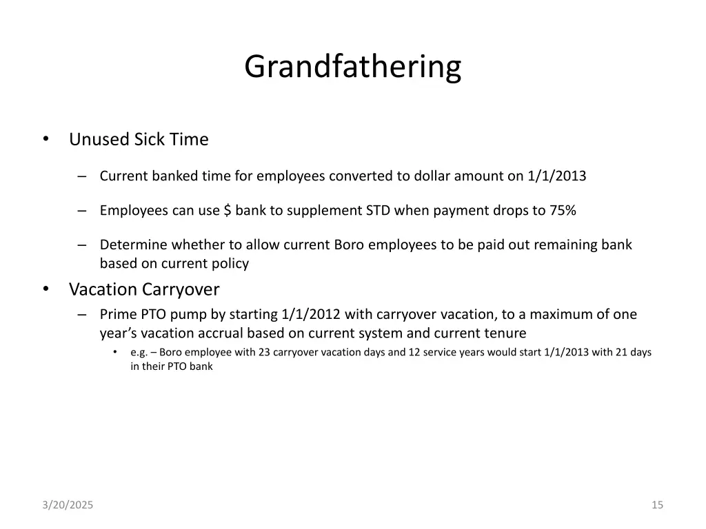 grandfathering