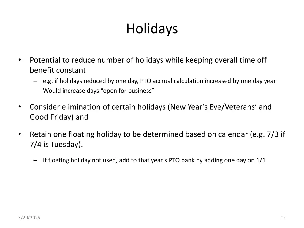 holidays