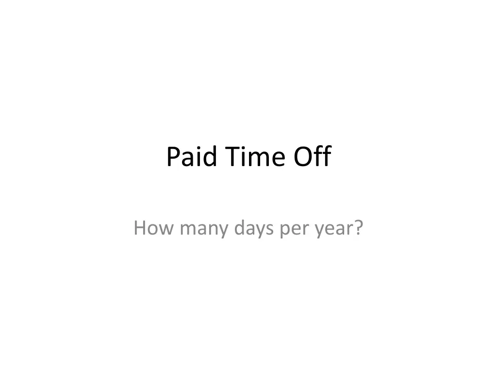 paid time off 2
