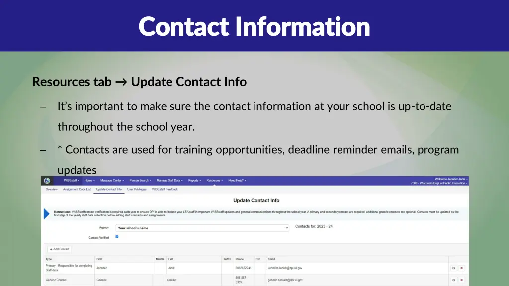 contact information contact information