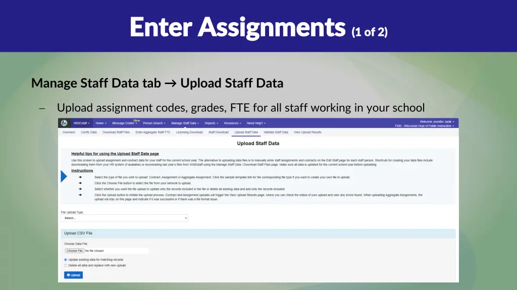 enter assignments enter assignments 1 of 2