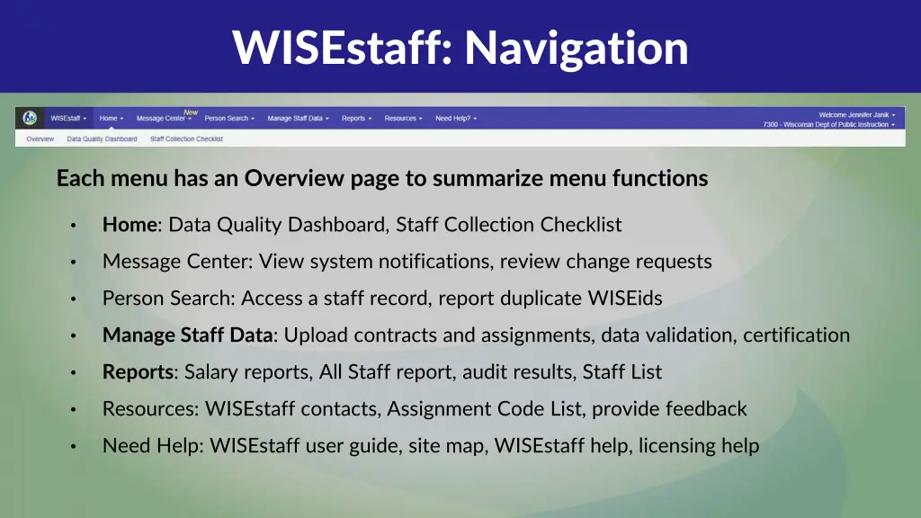 wisestaff navigation