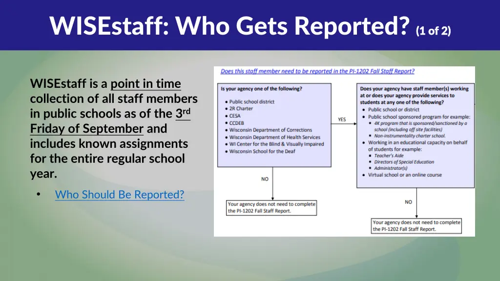 wisestaff who gets reported 1 of 2