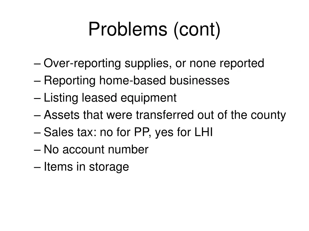problems cont 1