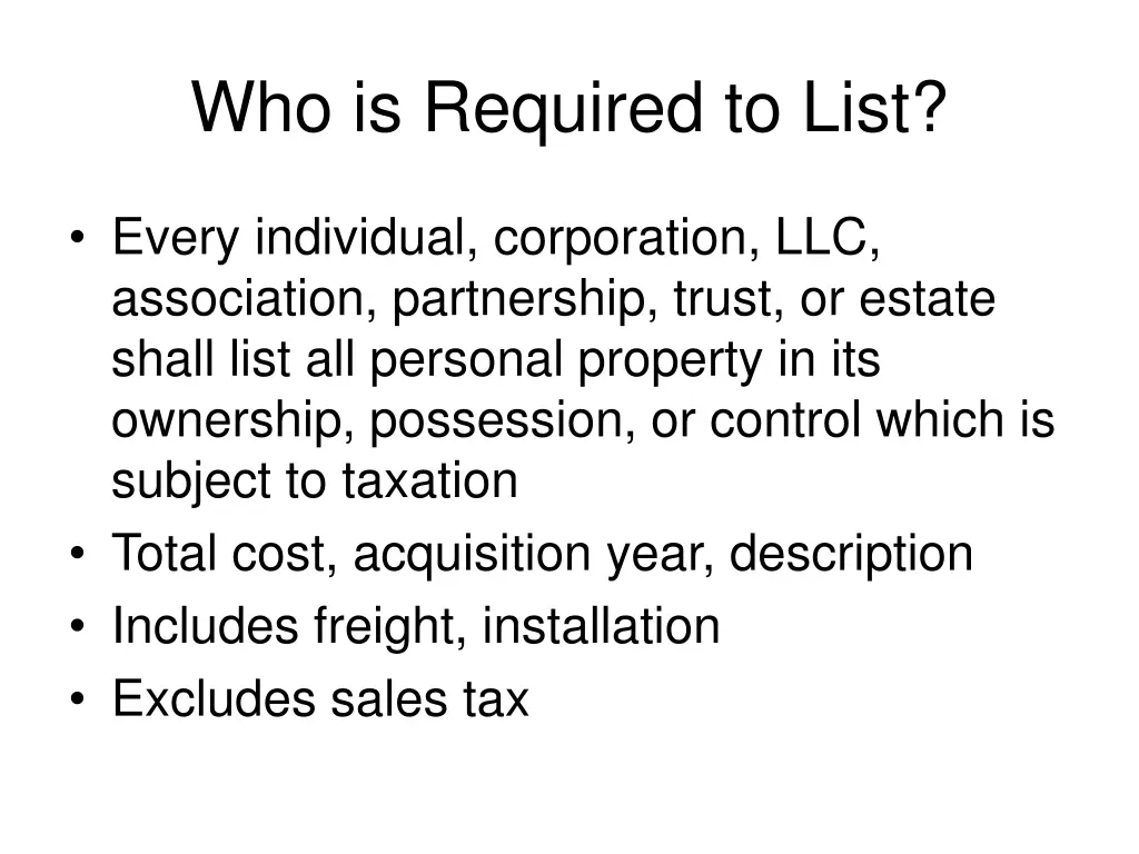 who is required to list