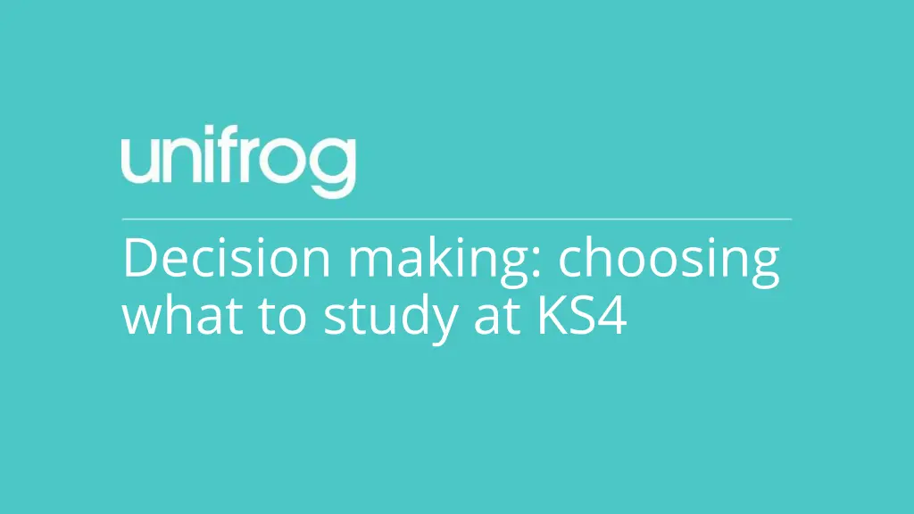 decision making choosing what to study at ks4