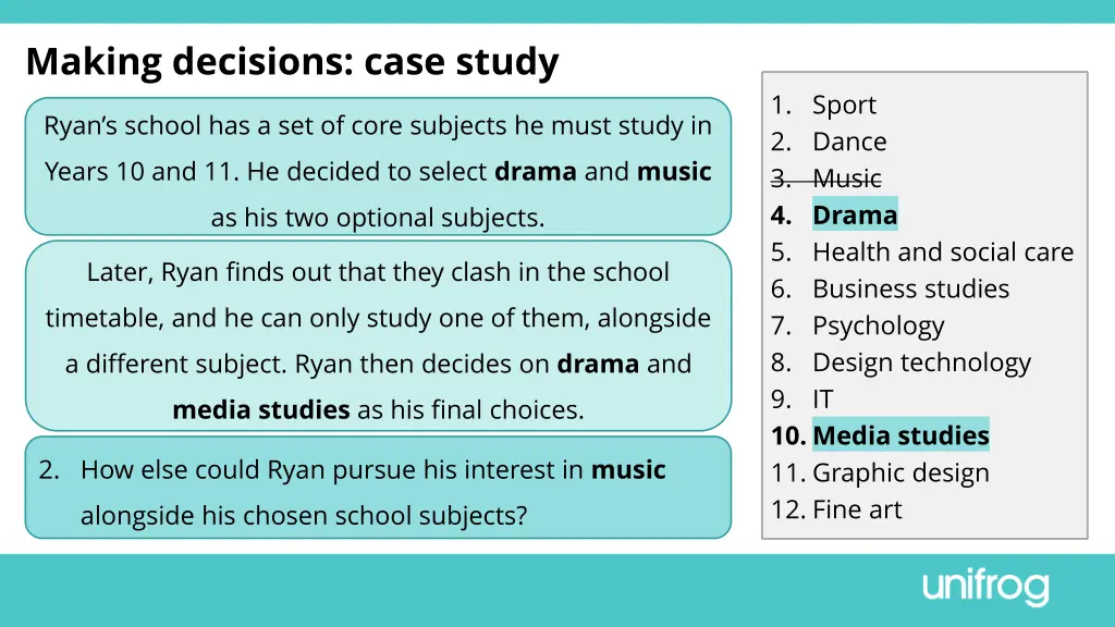 making decisions case study