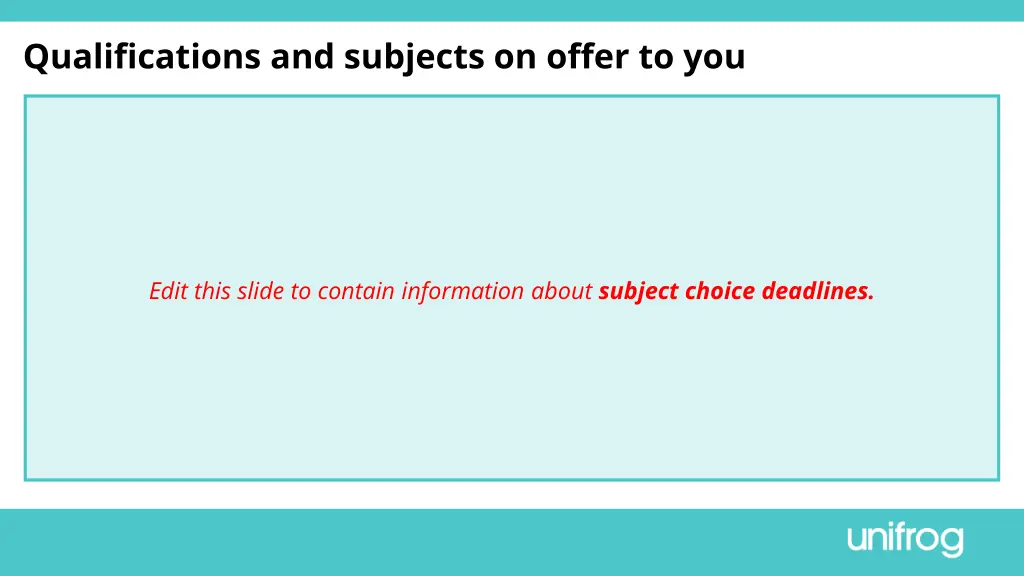 qualifications and subjects on offer to you 3