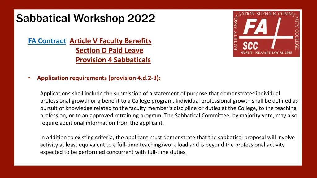 sabbatical workshop 2022 2