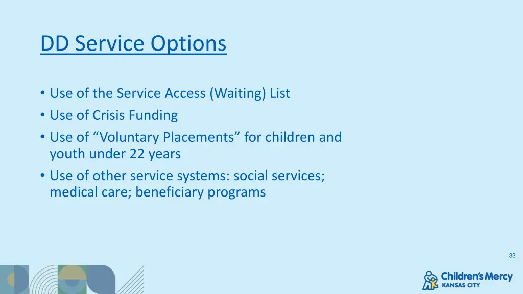 dd service options