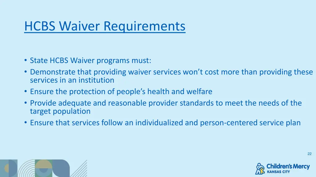 hcbs waiver requirements