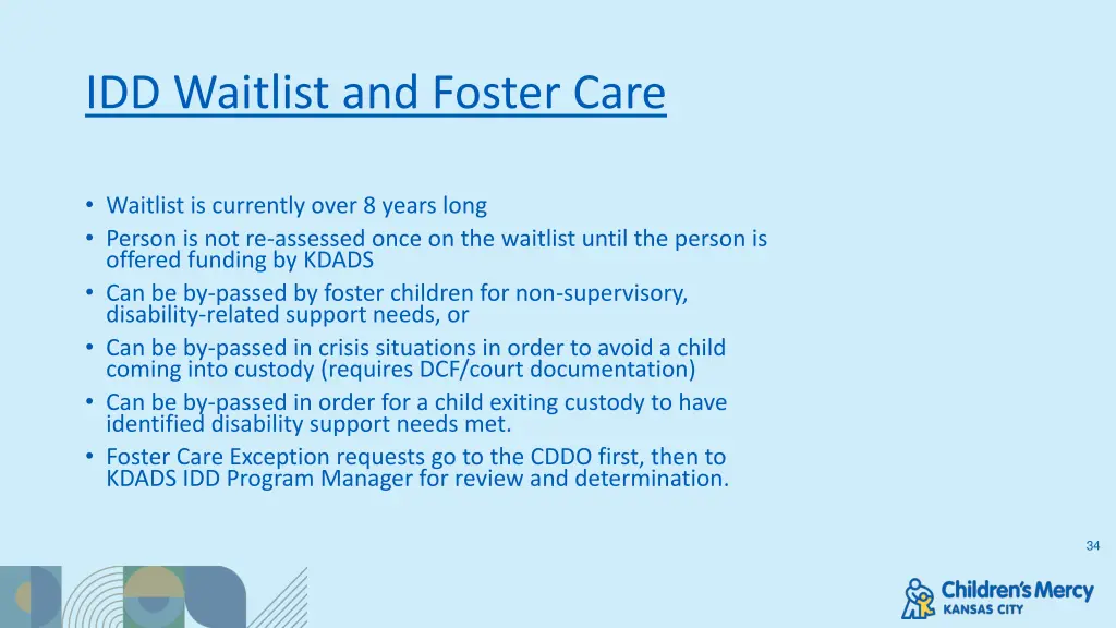 idd waitlist and foster care