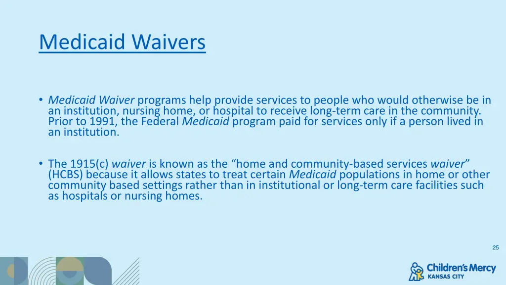 medicaid waivers