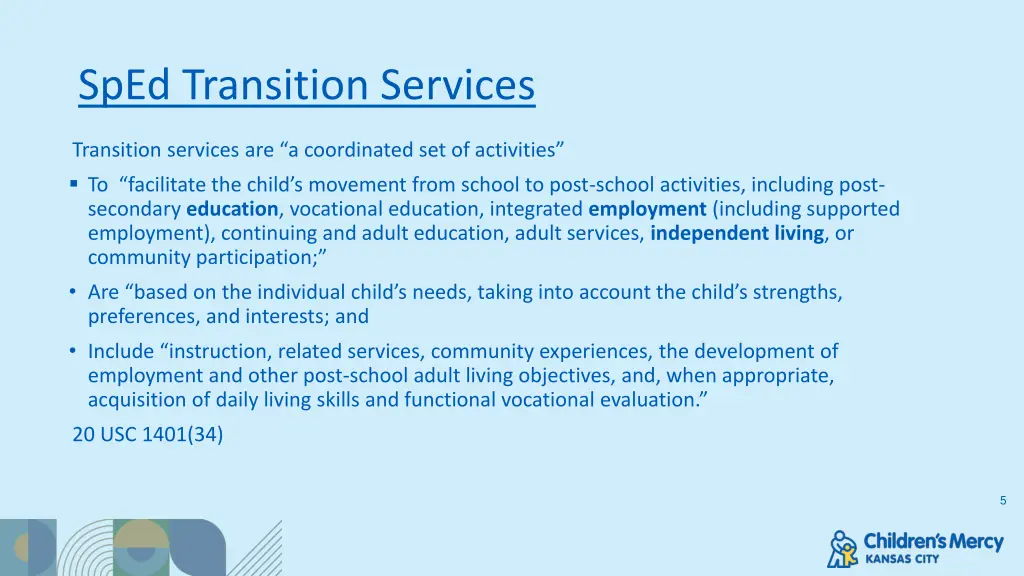 sped transition services