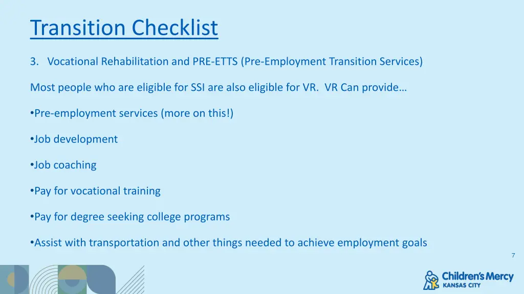 transition checklist 1